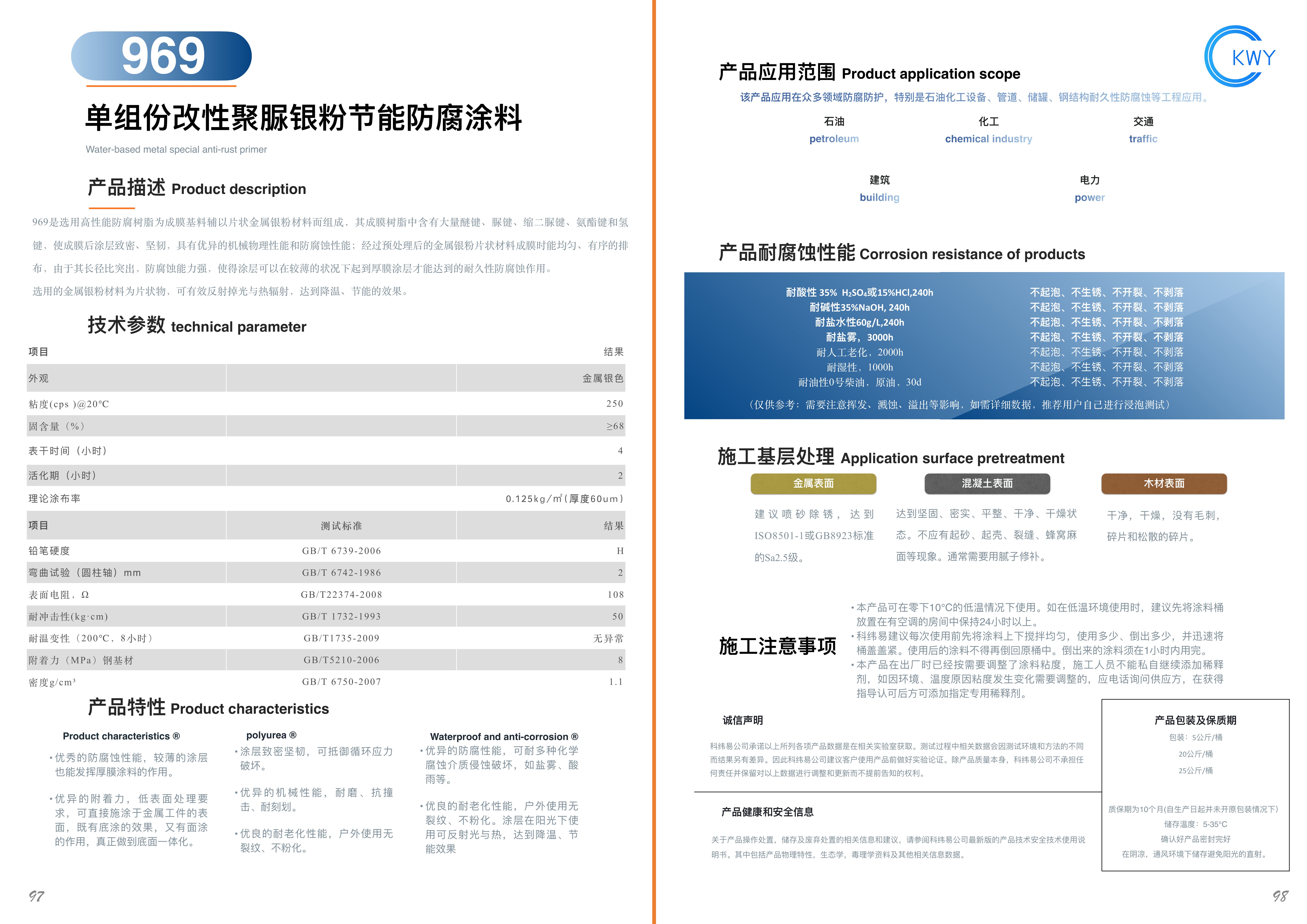 969 单组份改性聚脲银粉节能防腐涂料